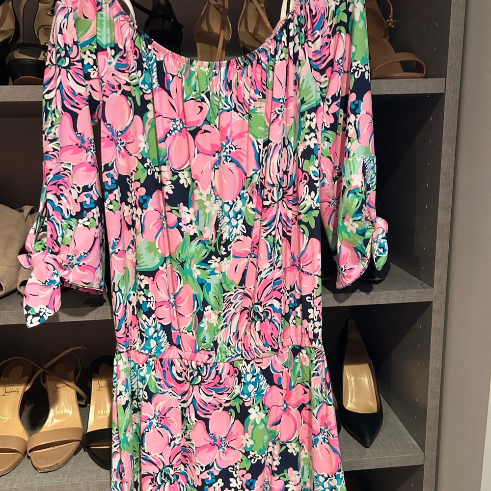 Lilly Pulitzer Pink and Green Floral Jumpsuit